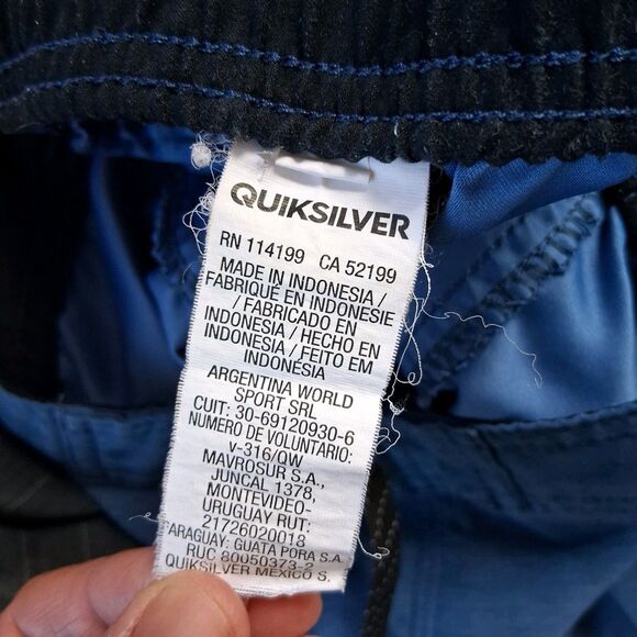 Quiksilver Boys Size 7 Board Shorts Bathing Suit Swim Trunks Blue Surfer Long - Picture 4 of 5